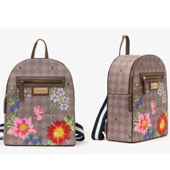 US POLO FLORAL DIAMOND‎ BACKPACK Taupe Natural main image 5
